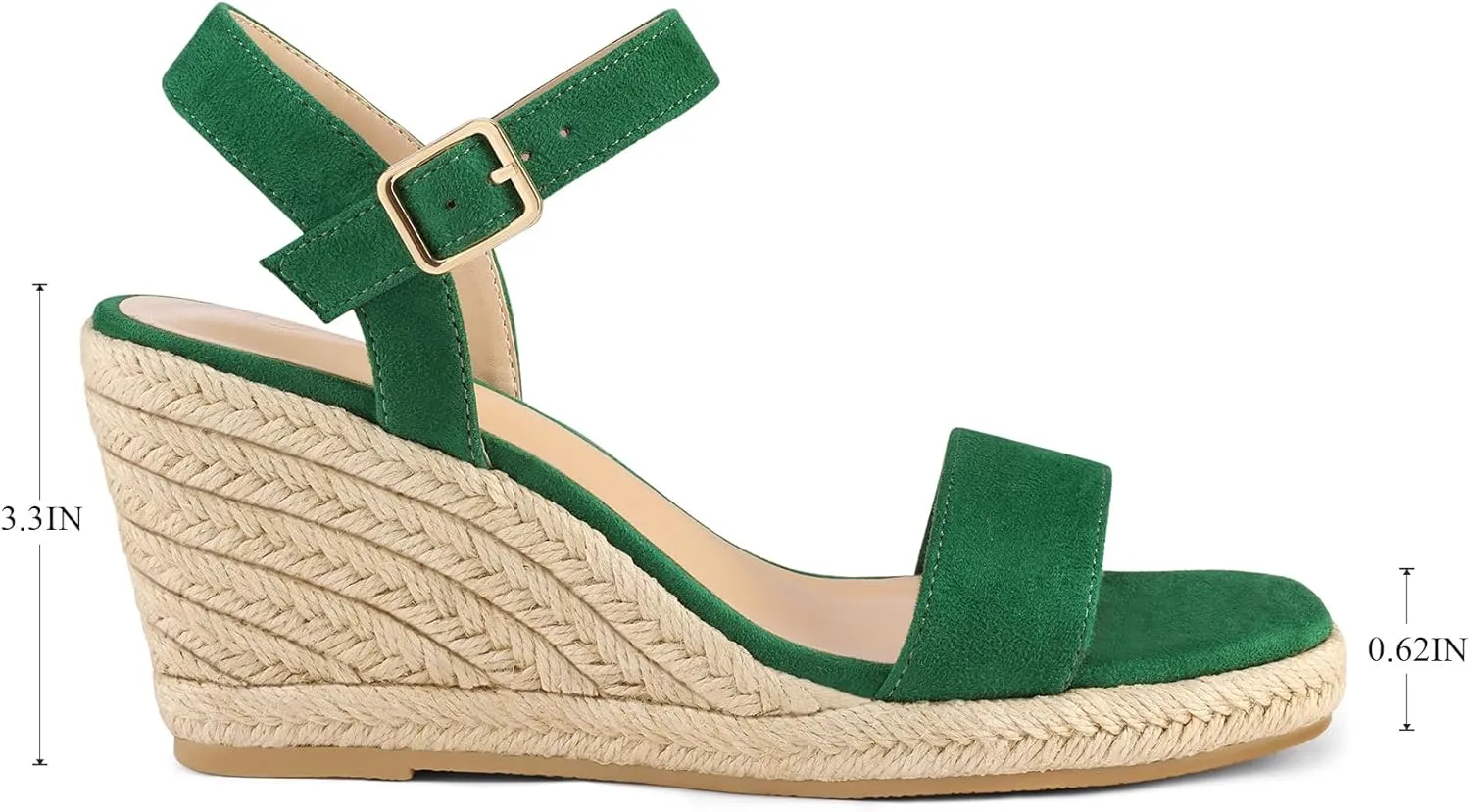 mysoft Women's Platform Espadrille Wedge Sandals Square Open Toe Ankle Strap Buckle Casual Summer Dressy Sandals