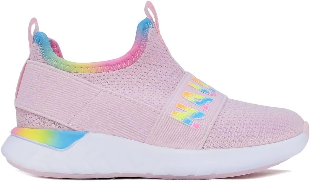 Nautica Girls' Slip-On Sneaker - Athletic Running Kids' Shoe for Walking, Running, Tennis, and Sports (Toddler/Little Kid)