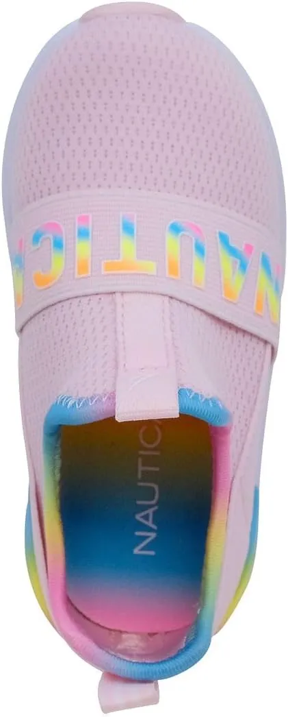 Nautica Girls' Slip-On Sneaker - Athletic Running Kids' Shoe for Walking, Running, Tennis, and Sports (Toddler/Little Kid)