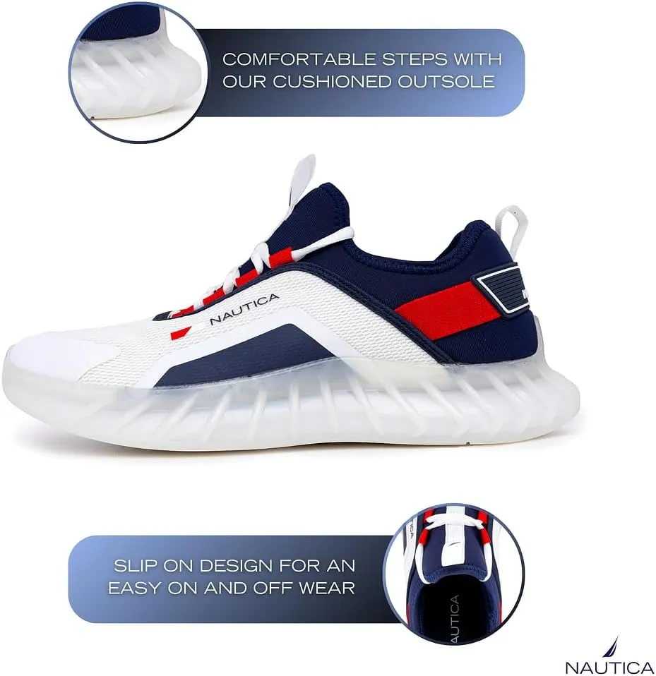 Nautica Men's Casual Fashion Sneakers – Lightweight Lace-Up Athletic Walking Shoes for Gym & Tennis, Comfortable