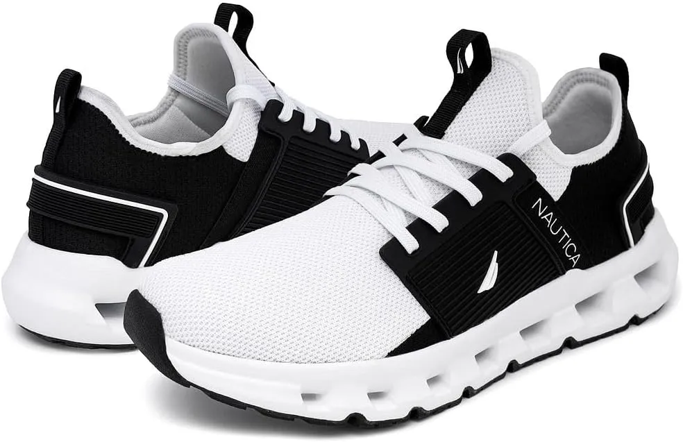 Nautica Mens Running Sneakers Sport Fashion Lace-Up Athletic Soft Shoes for Gym Tennis Men – Cushioned, Breathable, Lightweight & Comfortable