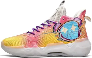 Neutral Fluorescent Basketball Shoes, Men Shoes Womens Shoes, Super Light Sneakers High Top, Graffiti Style