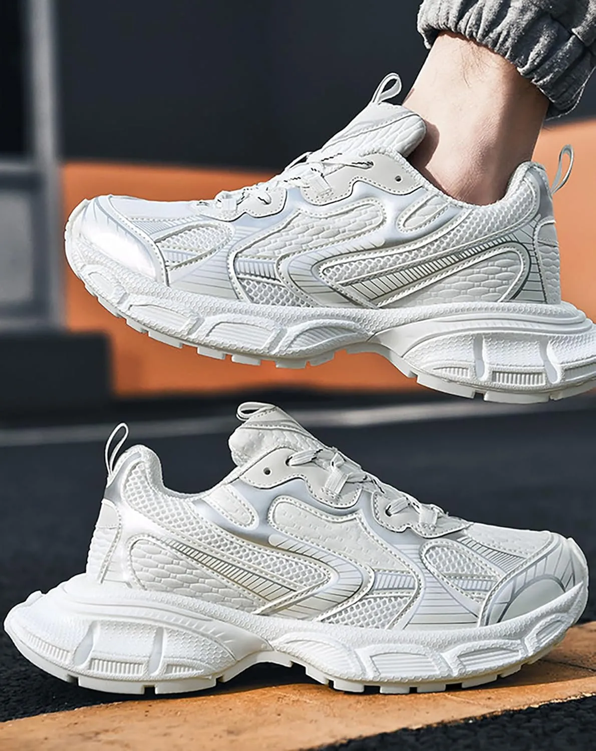 Niepce Inc Streetwear Mid Top Fashion Chunky Sneakers for Men