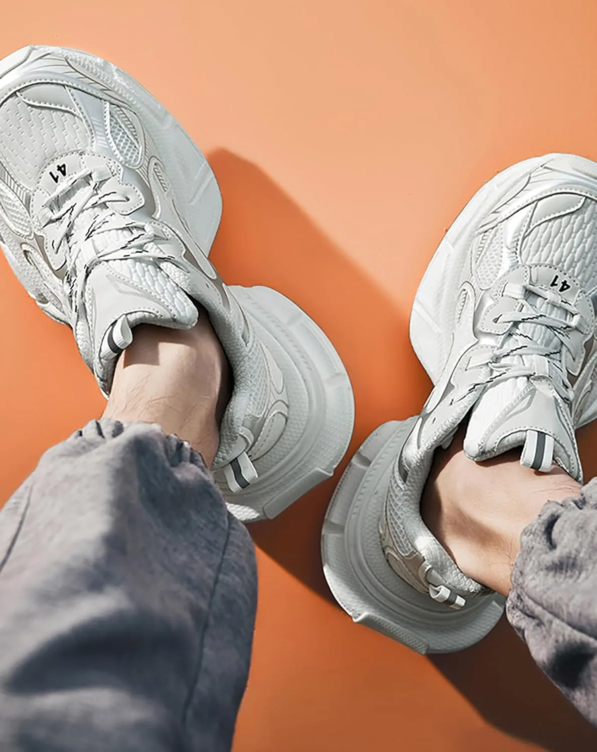 Niepce Inc Streetwear Mid Top Fashion Chunky Sneakers for Men