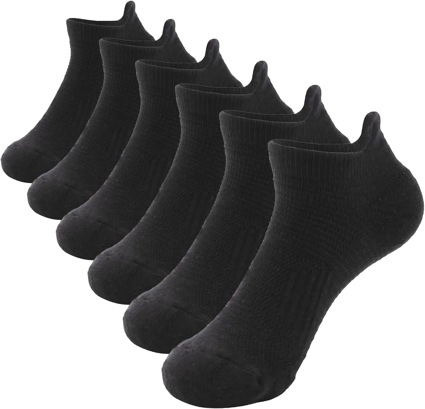 No-Slip Ankle Socks 6 Pairs - Men/Women Cushioned Athletic Socks with Arch Support & Breathable Mesh for Casual