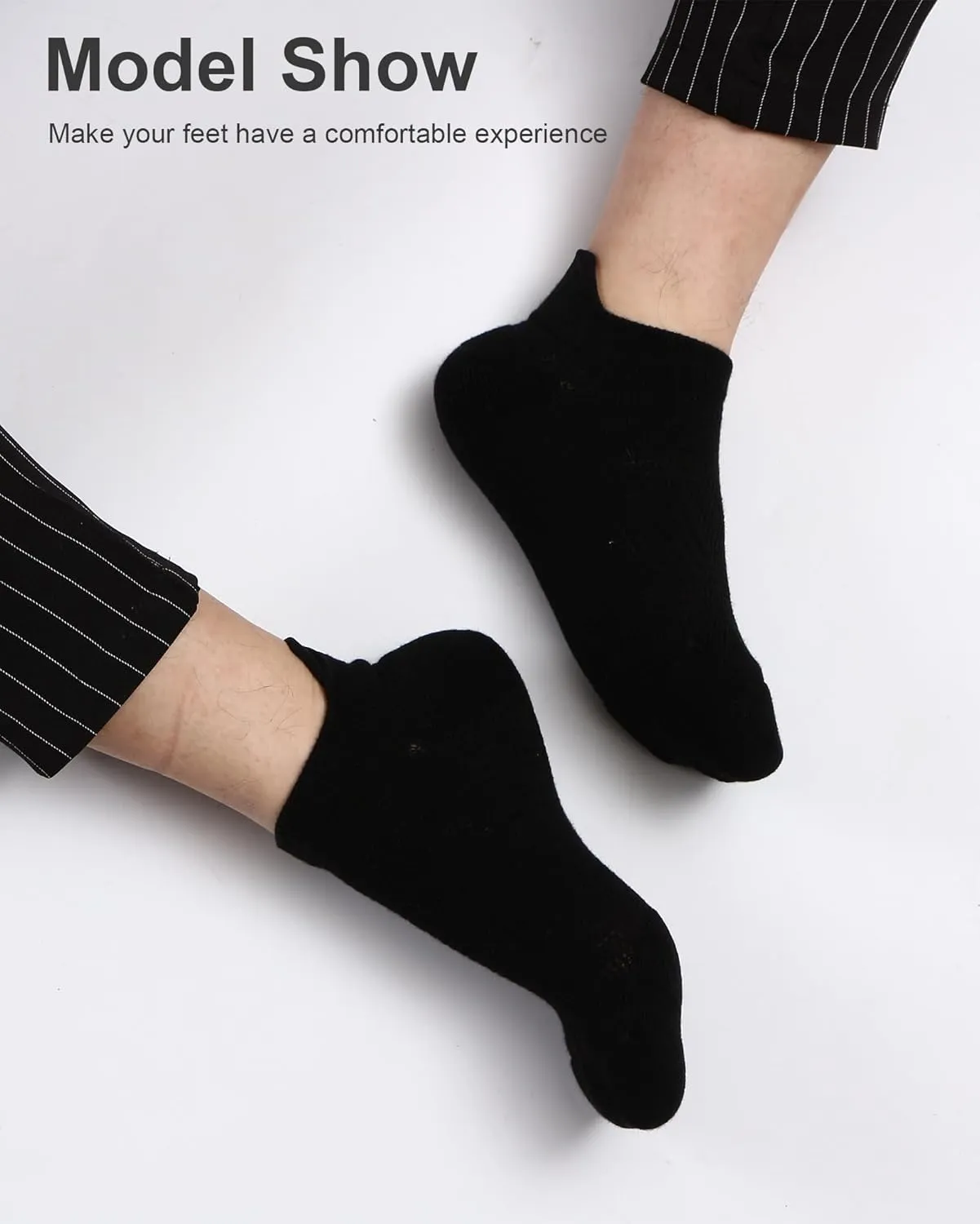 No-Slip Ankle Socks 6 Pairs - Men/Women Cushioned Athletic Socks with Arch Support & Breathable Mesh for Casual