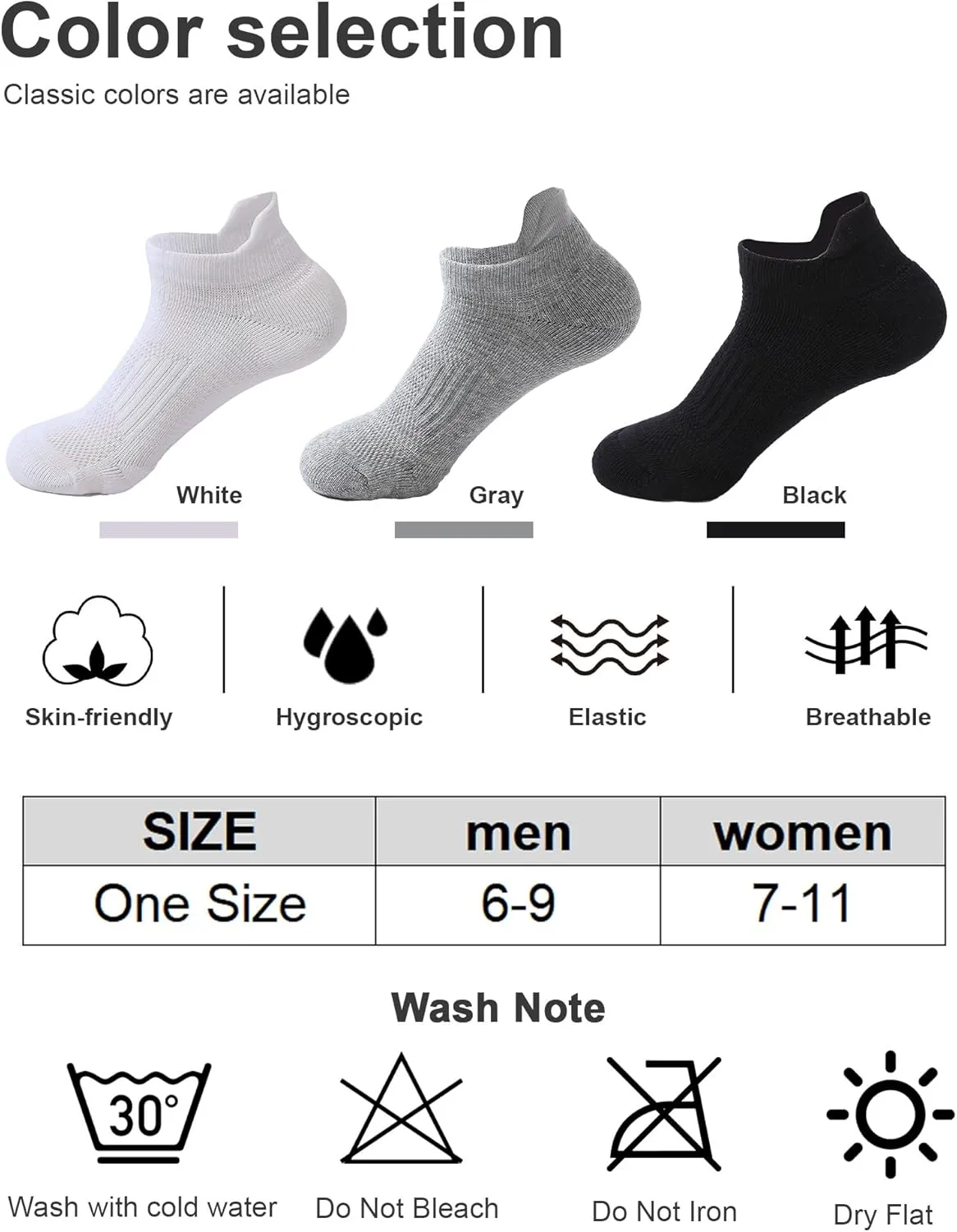No-Slip Ankle Socks 6 Pairs - Men/Women Cushioned Athletic Socks with Arch Support & Breathable Mesh for Casual