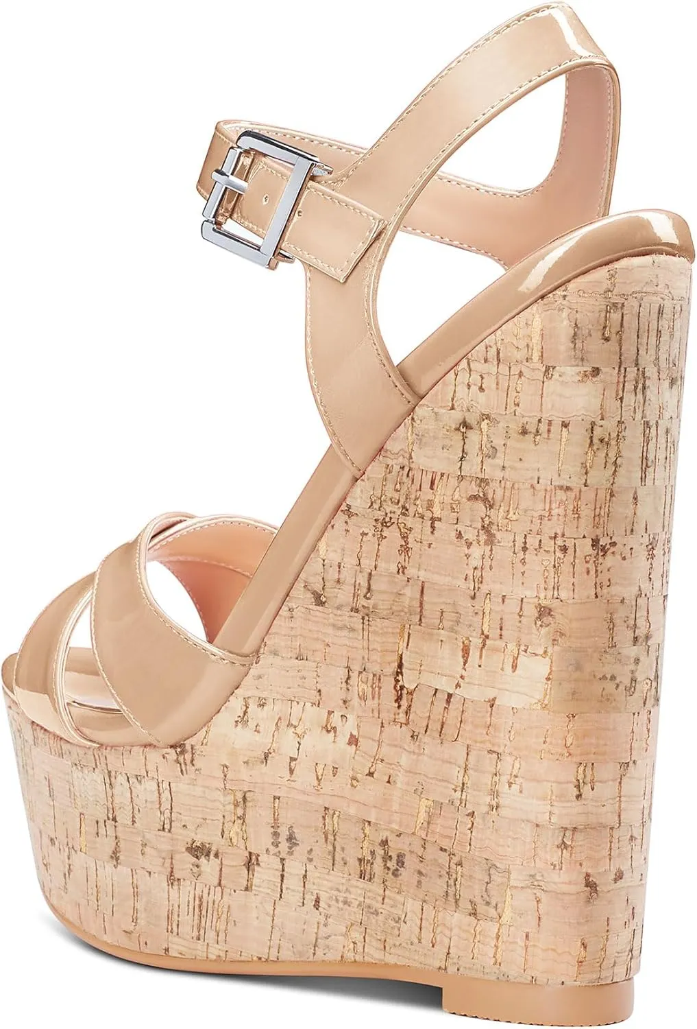 NobleOnly Women's Wedge High Heels Platform Ankle Strap Sandals Open Toe Slingback Basic Office Sandal 6" Heel Shoes