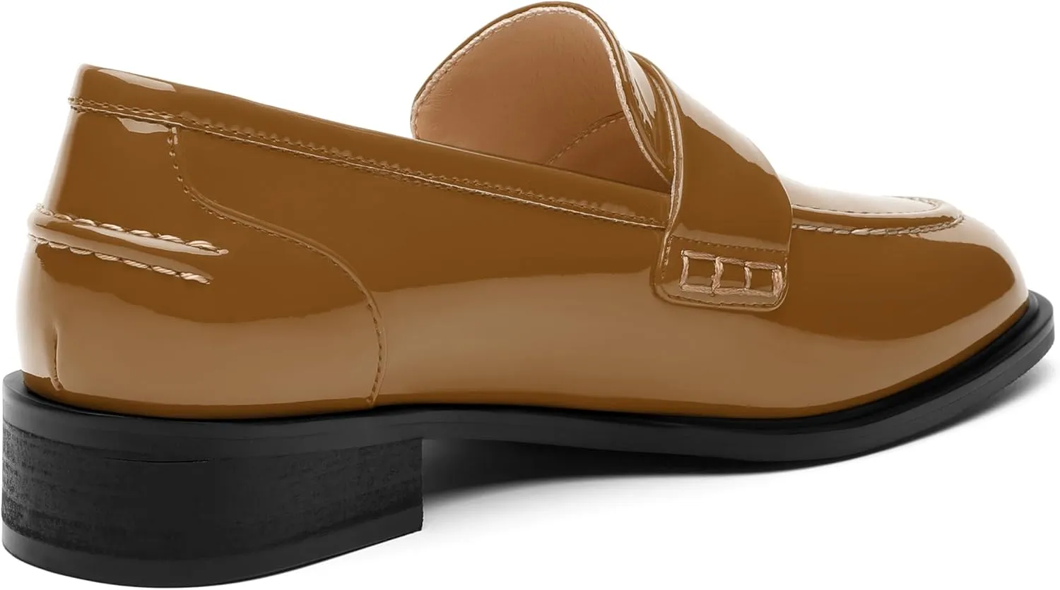 NUMALEO Women's Loafers Penny Loafers & Slip-ons Flats Closed Round Toe Low Heel Shoes 1 Inch Patent Fashion Casual Shoes Comfortable Work Office Flats Dressy Shoes