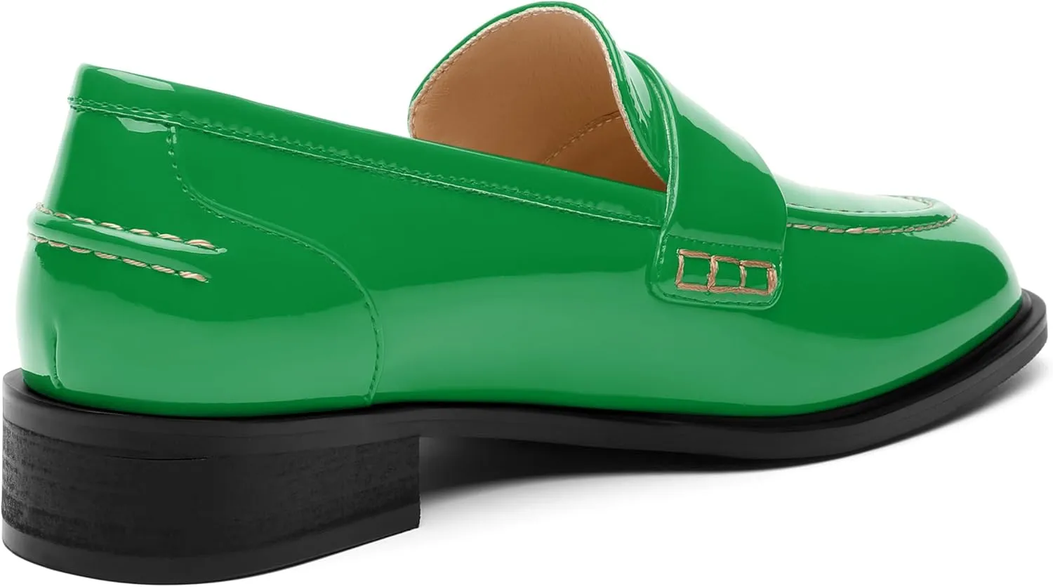 NUMALEO Women's Loafers Penny Loafers & Slip-ons Flats Closed Round Toe Low Heel Shoes 1 Inch Patent Fashion Casual Shoes Comfortable Work Office Flats Dressy Shoes