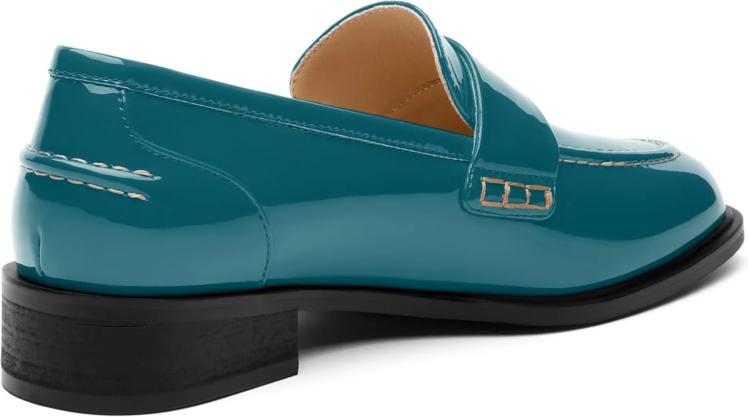 NUMALEO Women's Loafers Penny Loafers & Slip-ons Flats Closed Round Toe Low Heel Shoes 1 Inch Patent Fashion Casual Shoes Comfortable Work Office Flats Dressy Shoes