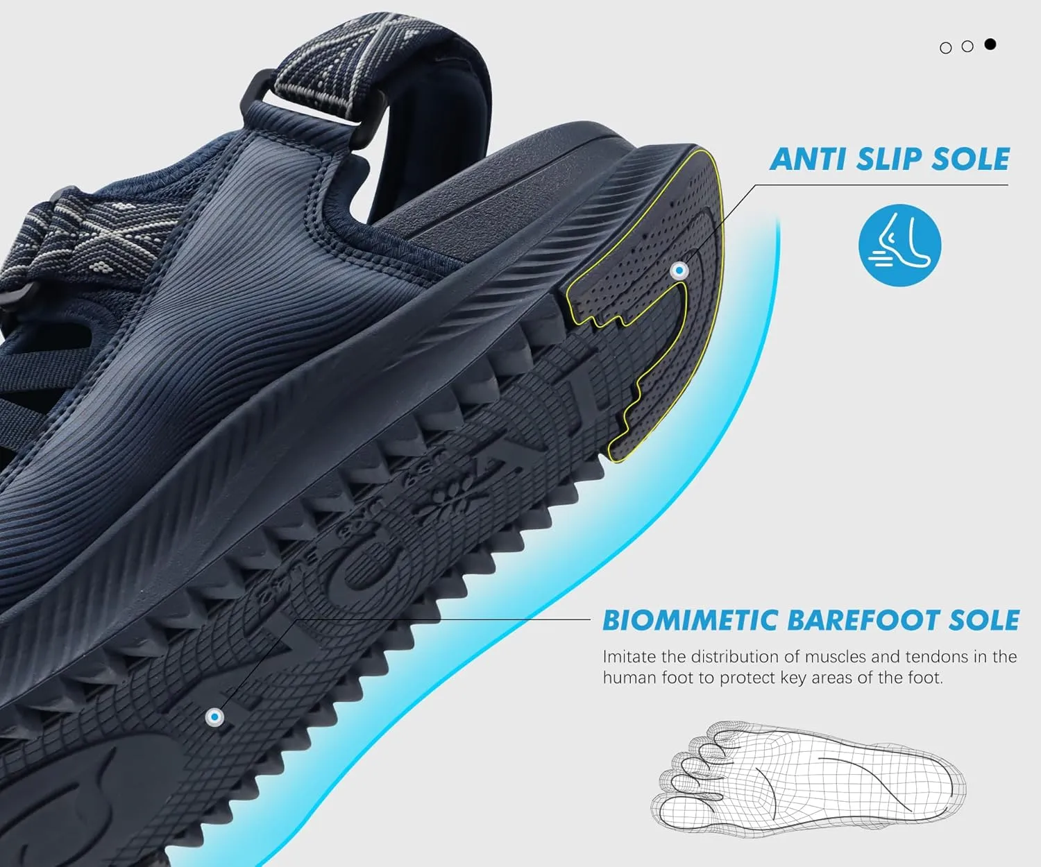 ONCAI Men Hiking Sandals, Arch Support Walking Sandals with Outdoor Orthotic Footbed for Plantar Fasciitis, Hombre Sandalias Recovery Sport Size 7-14