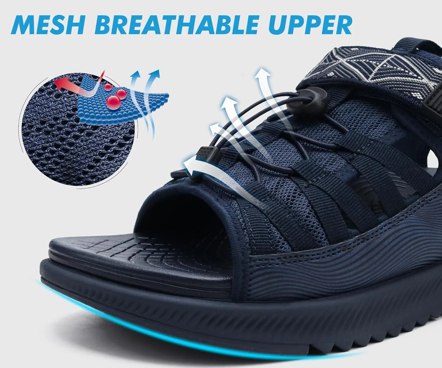 ONCAI Men Hiking Sandals, Arch Support Walking Sandals with Outdoor Orthotic Footbed for Plantar Fasciitis, Hombre Sandalias Recovery Sport Size 7-14