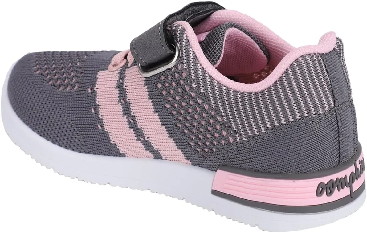 Oomphies Wynn Girls Athletic Sneakers – Breathable Knit Upper, Hook & Loop Closure, Cushioned Insole & Durable Design