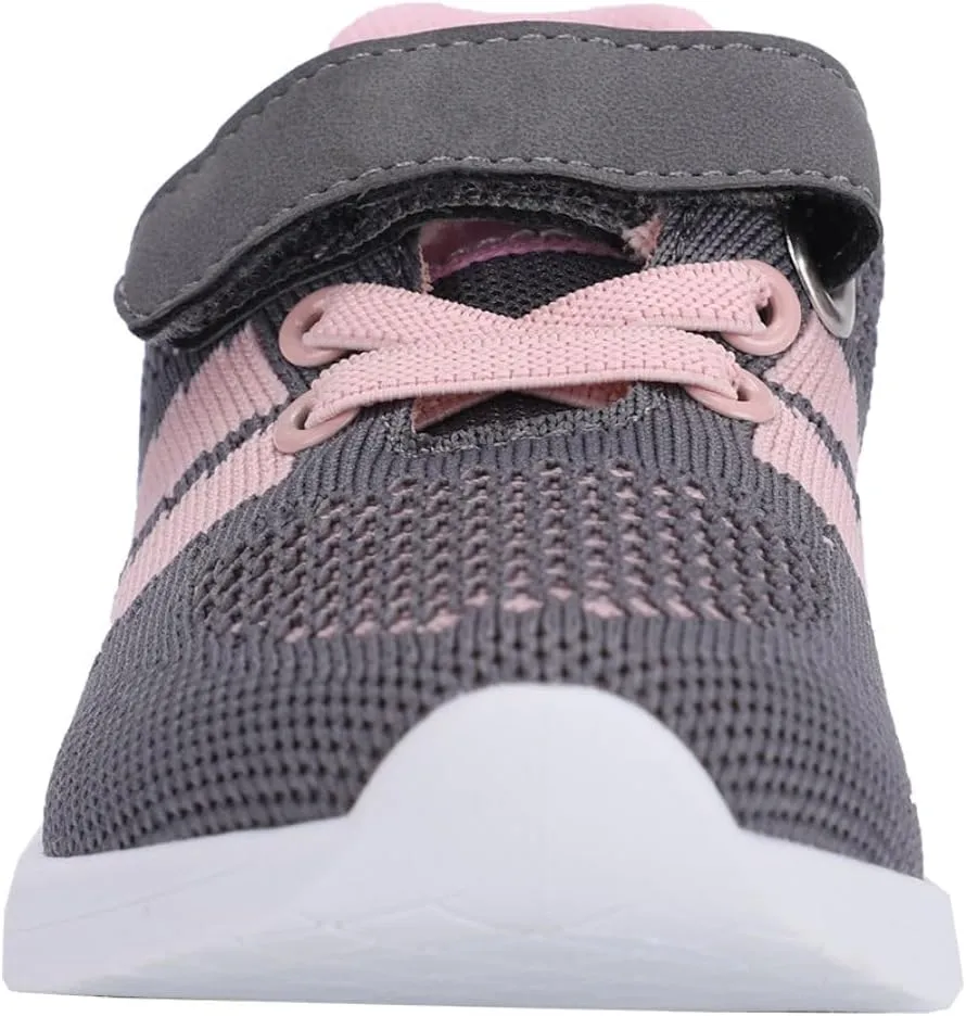 Oomphies Wynn Girls Athletic Sneakers – Breathable Knit Upper, Hook & Loop Closure, Cushioned Insole & Durable Design