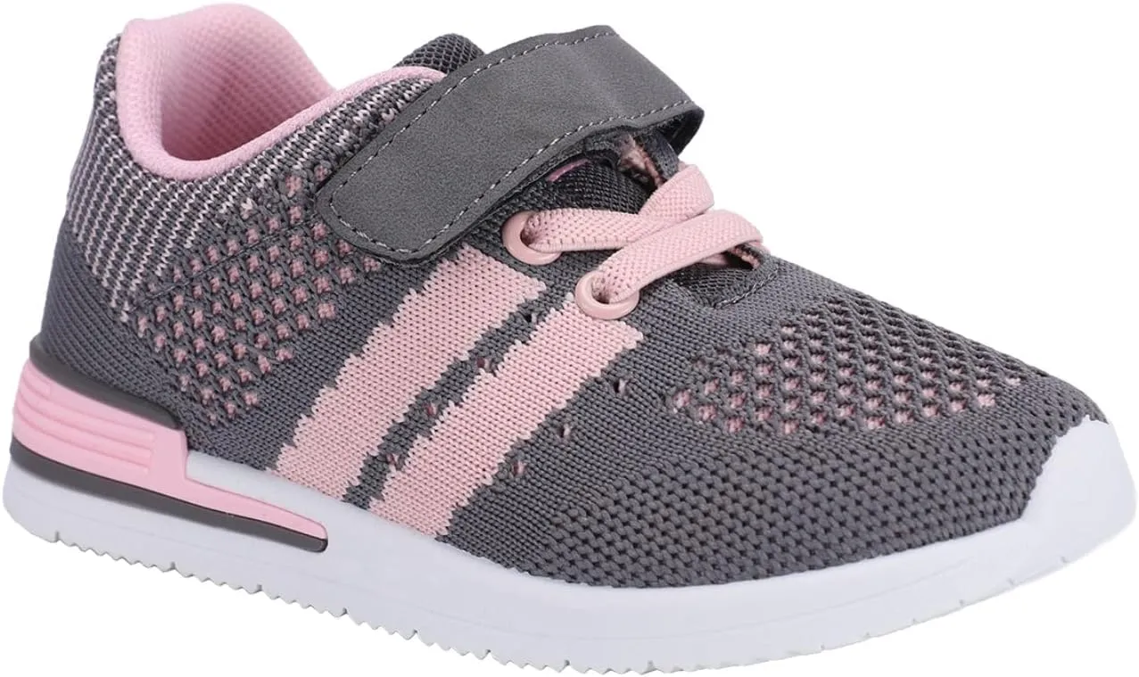 Oomphies Wynn Girls Athletic Sneakers – Breathable Knit Upper, Hook & Loop Closure, Cushioned Insole & Durable Design