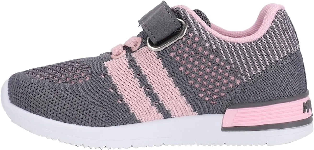 Oomphies Wynn Girls Athletic Sneakers – Breathable Knit Upper, Hook & Loop Closure, Cushioned Insole & Durable Design