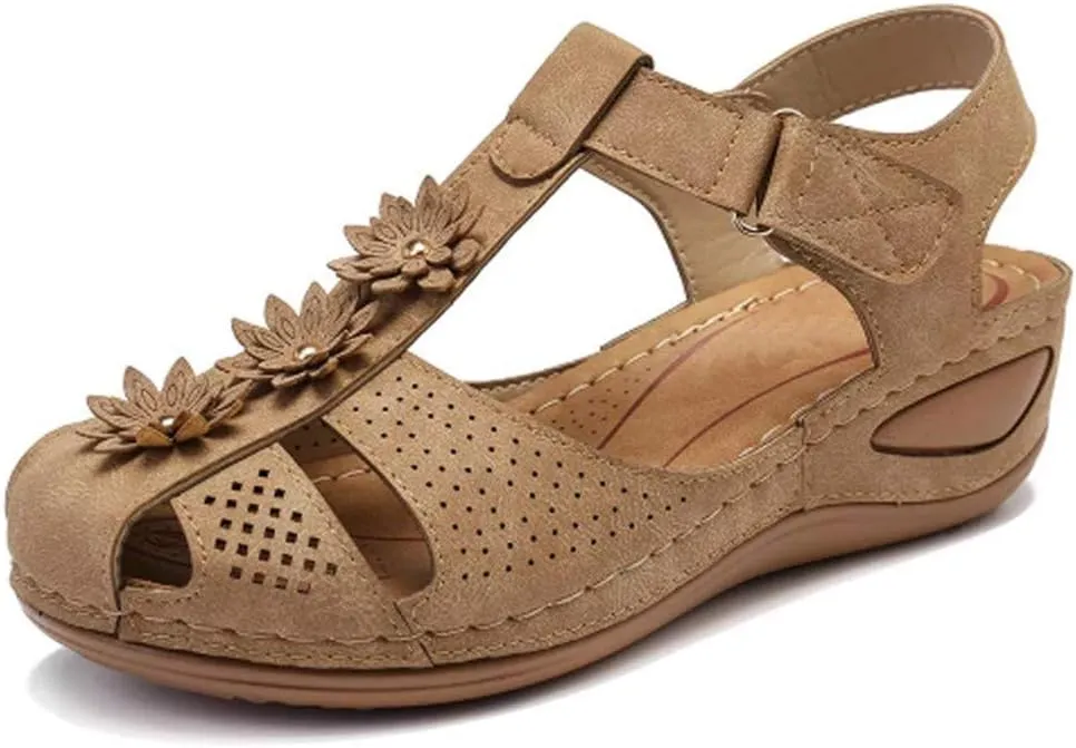 Orthopedic Sandals for Women Wide Width Flip Flops Beach Wedge Womens Wedge Sandal Comfortable Closed Toe Arch Support Womans Slides Orthopedic Shoes Summer Dressy Dressy Orthotic Shoe