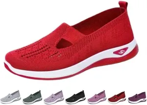 Orthopedic Shoes, Women's Comfortable Breathable Knitted Sneakers, Woven Cut-Out Orthopedic Soft Arch Support Walking Shoes