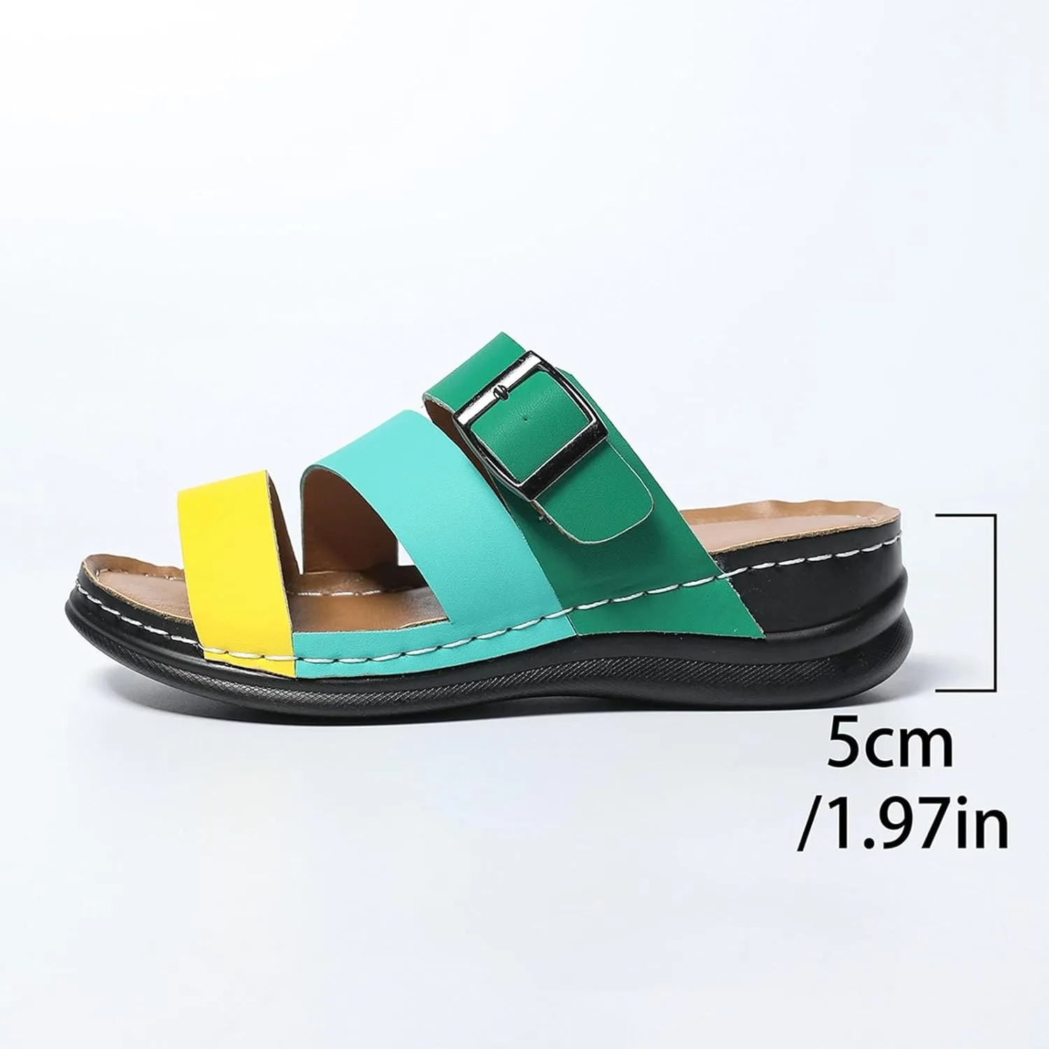 Orthopedic Wedge Sandals with Arch Support Flip Flops for Women Open Toe Platform Sandals Casual Boho Slip on Sandals Bohemian Comfortable Beach Vacation Travel Walking Party Dress Slippers