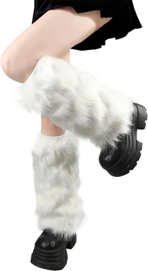 OSPNIEEK Womens Faux Fur Furry Leg Warmers