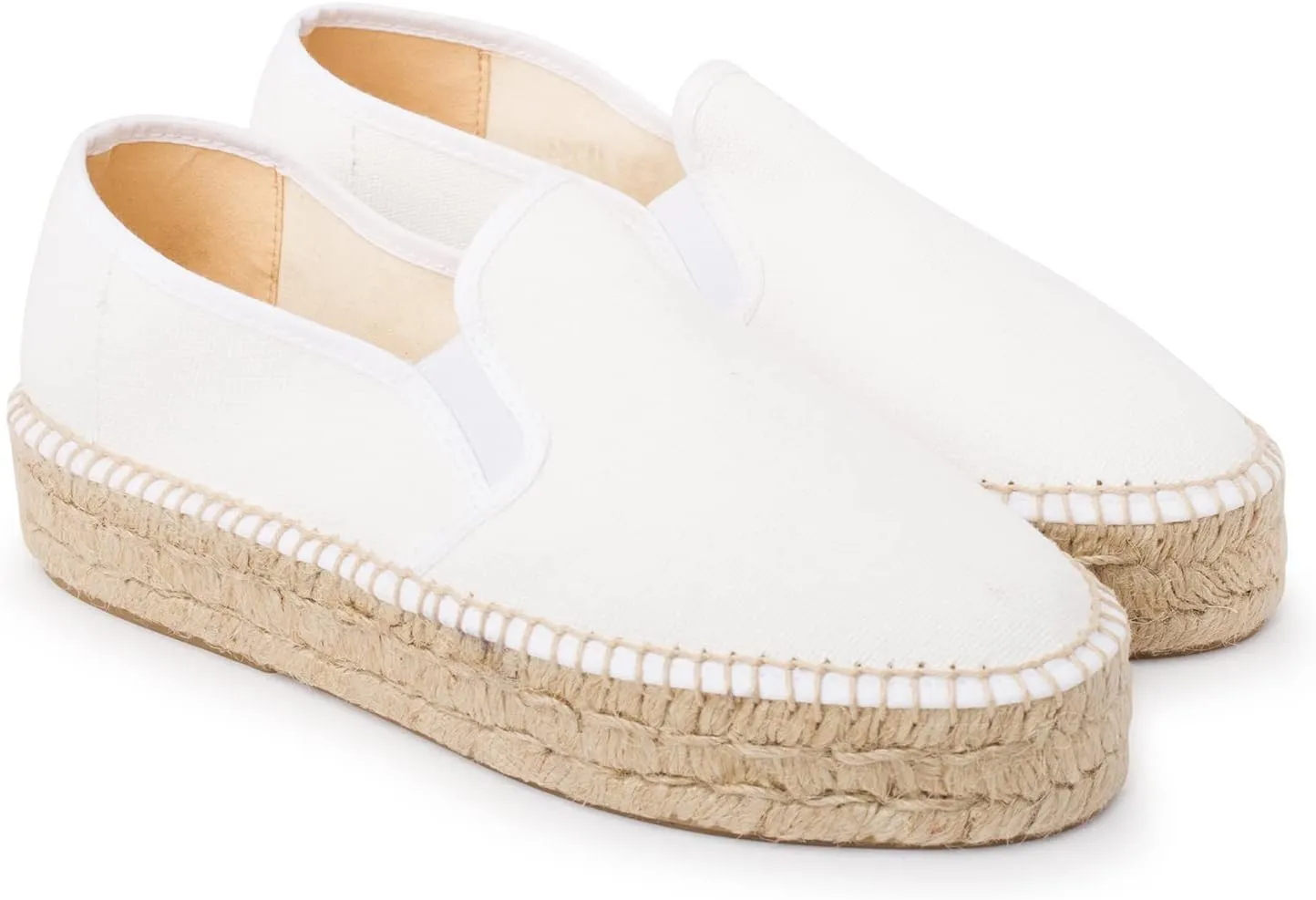 Palma Sustainable Platform Slip on Espadrilles for Women - Classic Style Breathable Eco Canvas Upper, Comfy Insole with Jute Midsole, Handmade Shoes, Made in Spain