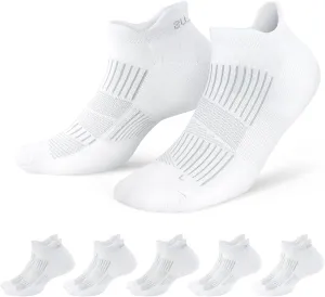 PAPLUS Ankle Running Socks 5 Pairs, Athletic Cushioned Anti-Blister Low Cut No Show Sports Socks for Men Women