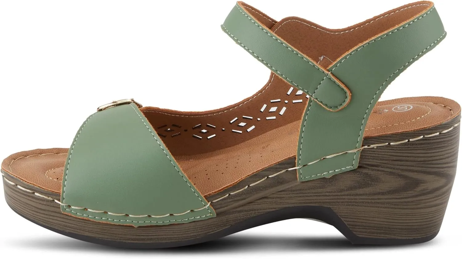 PATRIZIA Spring Step Shantay Wedge Sandals for Women - Ladies Sandals with ankle strap buckle closures - Womens Casuals Sandals for Outdoor
