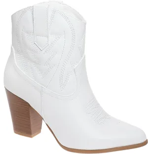 Pierre Dumas Women Western Cowboy Cowgirl Stitched Ankle Boots Bootie RYDER-3 WHITE 7