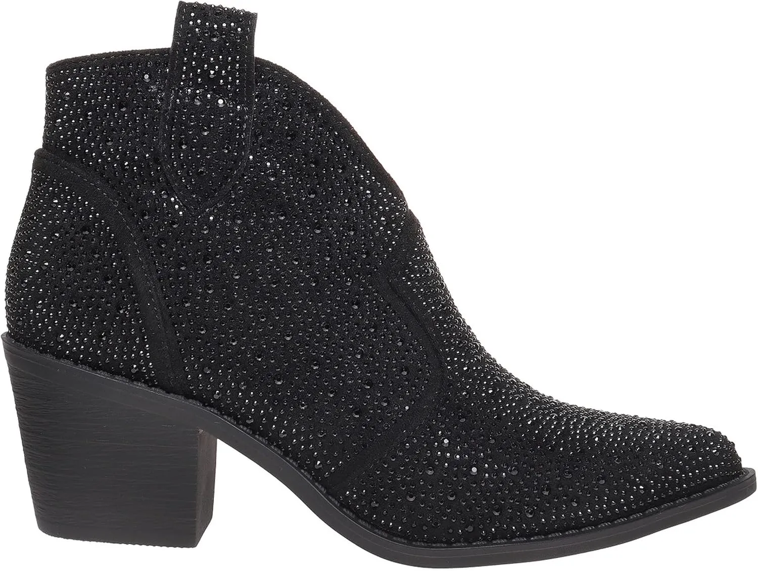 Pierre Dumas Women's Wilder-9 Rhinestone Chunky Heel Ankle Bootie