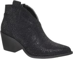 Pierre Dumas Women's Wilder-9 Rhinestone Chunky Heel Ankle Bootie