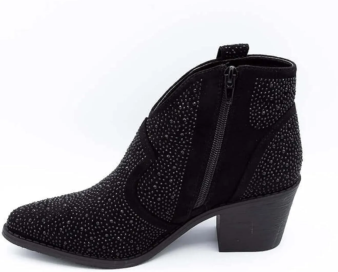 Pierre Dumas Women's Wilder-9 Rhinestone Chunky Heel Ankle Bootie