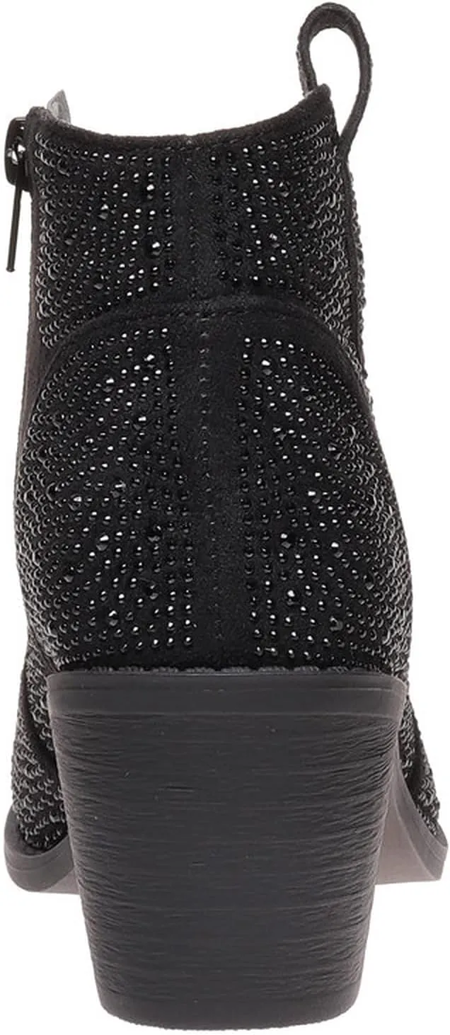 Pierre Dumas Women's Wilder-9 Rhinestone Chunky Heel Ankle Bootie