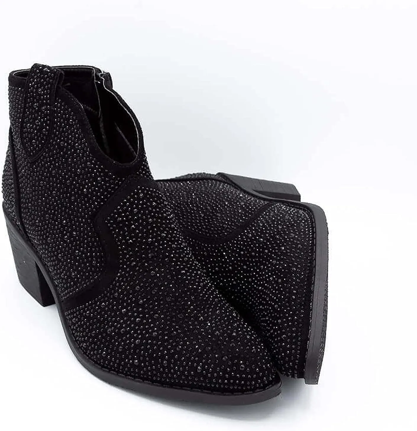 Pierre Dumas Women's Wilder-9 Rhinestone Chunky Heel Ankle Bootie