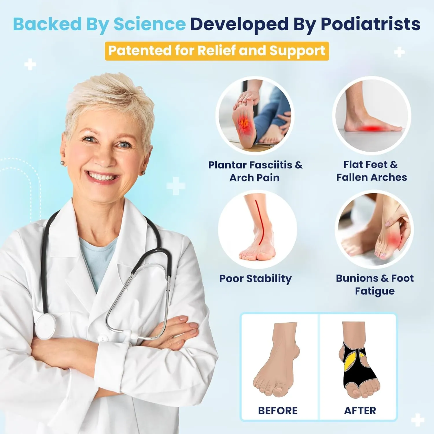PIGA Wrapz ProMax - Toeless Compression Socks | Plantar Fasciitis Relief | Adjustable Arch Support | Water-Friendly | Unisex Pain Relief & Recovery