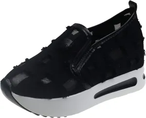 Platform Wedge Sneakers for Women Floral Embroidery Tennis Shoes Sheer Mesh High Heel Slip on Loafers Breathable Chunky Sole Sneaker Dressy Casual Shoes Comfortable Walking Shoe
