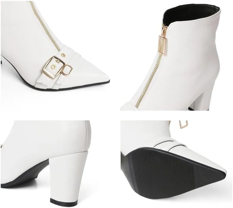 Pointed Toe Kitten Heel Boots For Women Black Booties For Women Rivets Ankle Boot Fashion Shoes