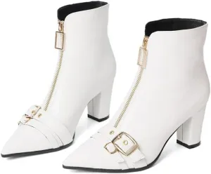 Pointed Toe Kitten Heel Boots For Women Black Booties For Women Rivets Ankle Boot Fashion Shoes