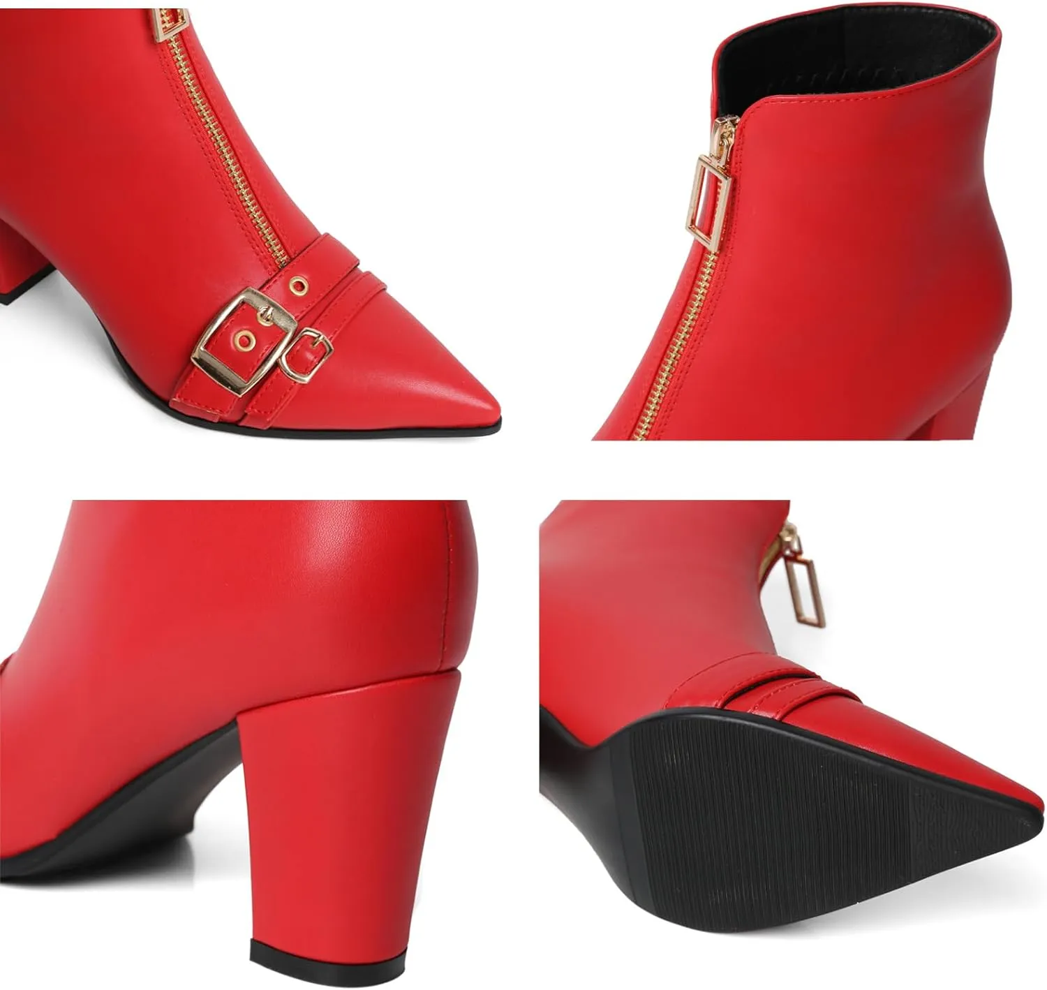 Pointed Toe Kitten Heel Boots For Women Black Booties For Women Rivets Ankle Boot Fashion Shoes