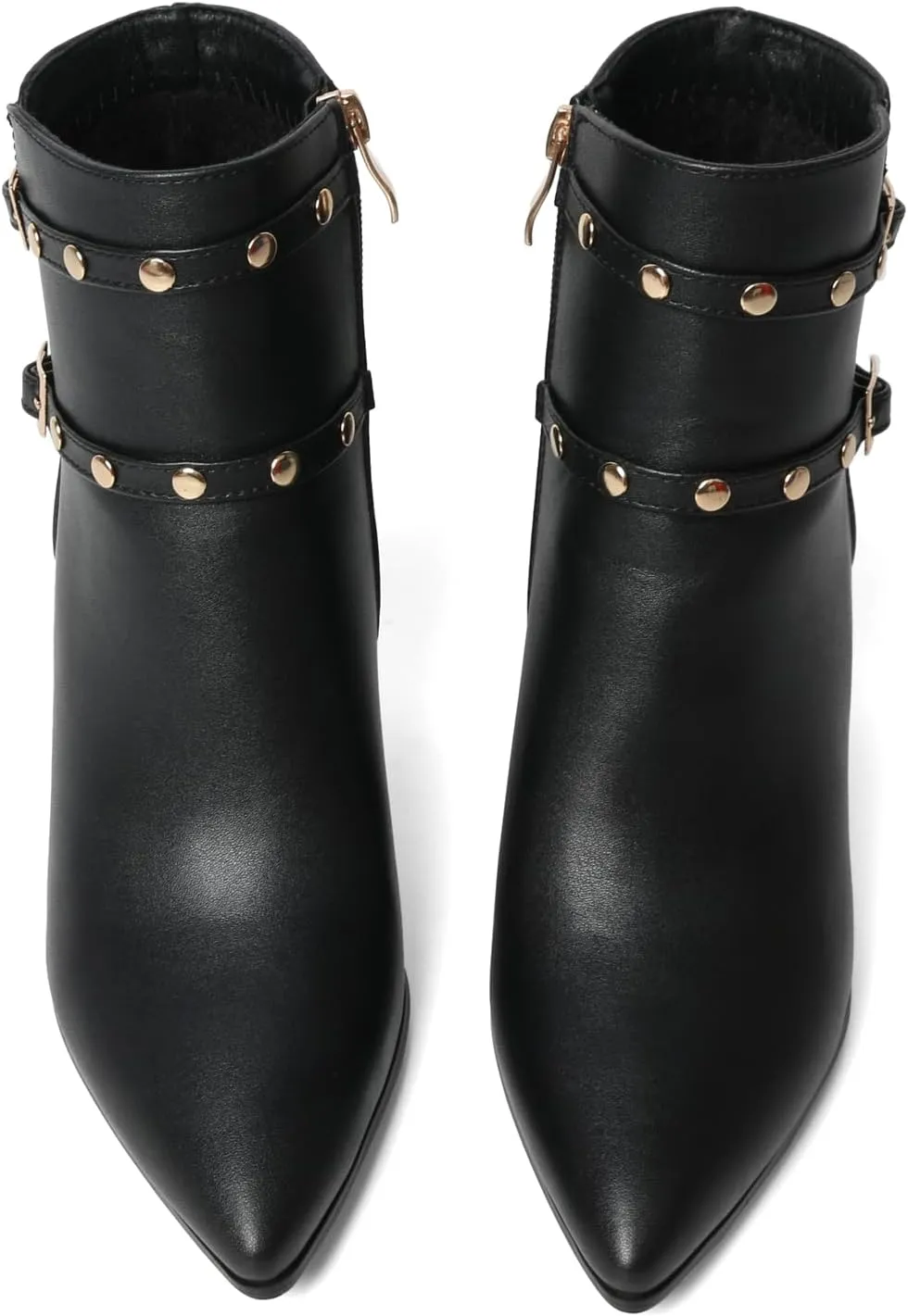 Pointed Toe Kitten Heel Boots For Women Black Booties For Women Rivets Ankle Boot Fashion Shoes