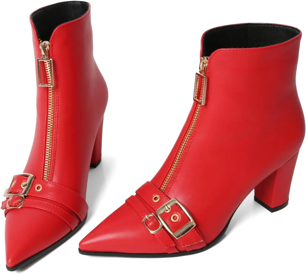 Pointed Toe Kitten Heel Boots For Women Black Booties For Women Rivets Ankle Boot Fashion Shoes