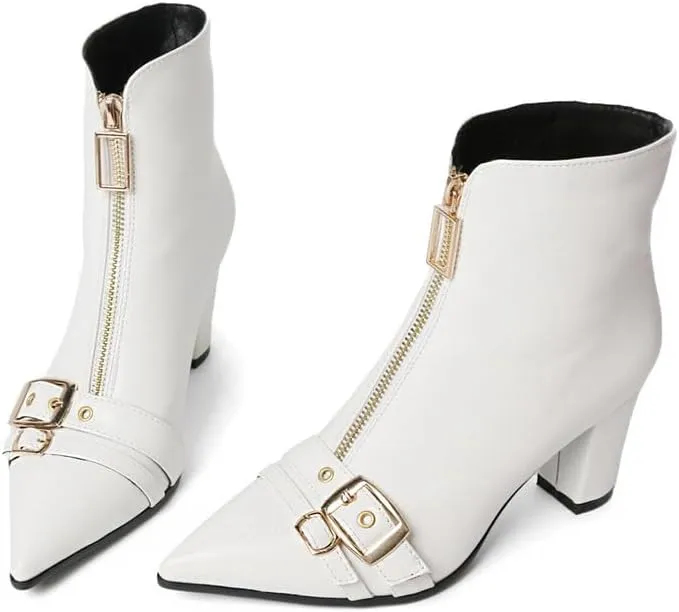 Pointed Toe Kitten Heel Boots For Women Black Booties For Women Rivets Ankle Boot Fashion Shoes