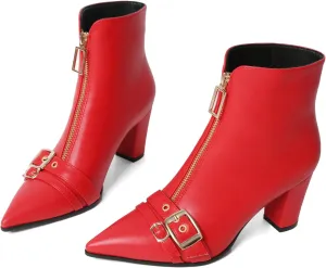 Pointed Toe Kitten Heel Boots For Women Black Booties For Women Rivets Ankle Boot Fashion Shoes
