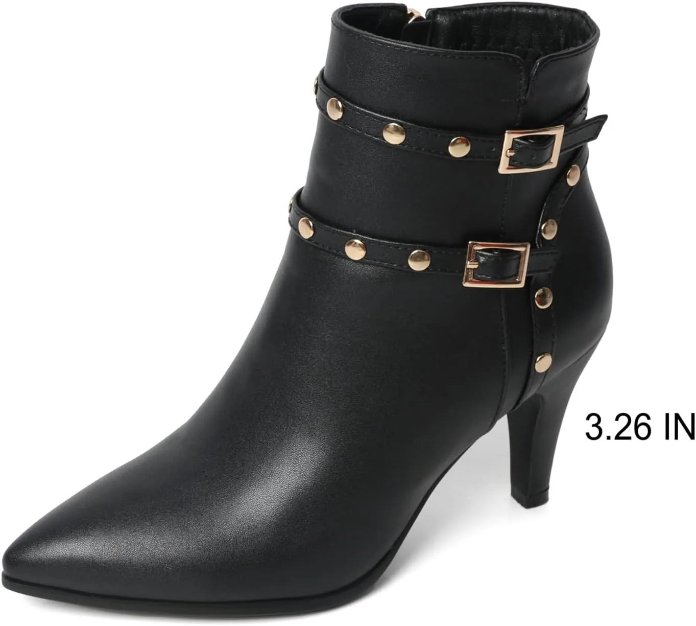 Pointed Toe Kitten Heel Boots For Women Black Booties For Women Rivets Ankle Boot Fashion Shoes