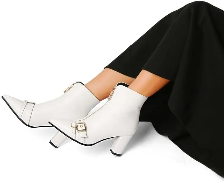 Pointed Toe Kitten Heel Boots For Women Black Booties For Women Rivets Ankle Boot Fashion Shoes
