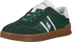 POLO RALPH LAUREN Heritage Court III T-Toe Junior DK Green/White M060 Sneaker, 6 US Unisex Big Kid