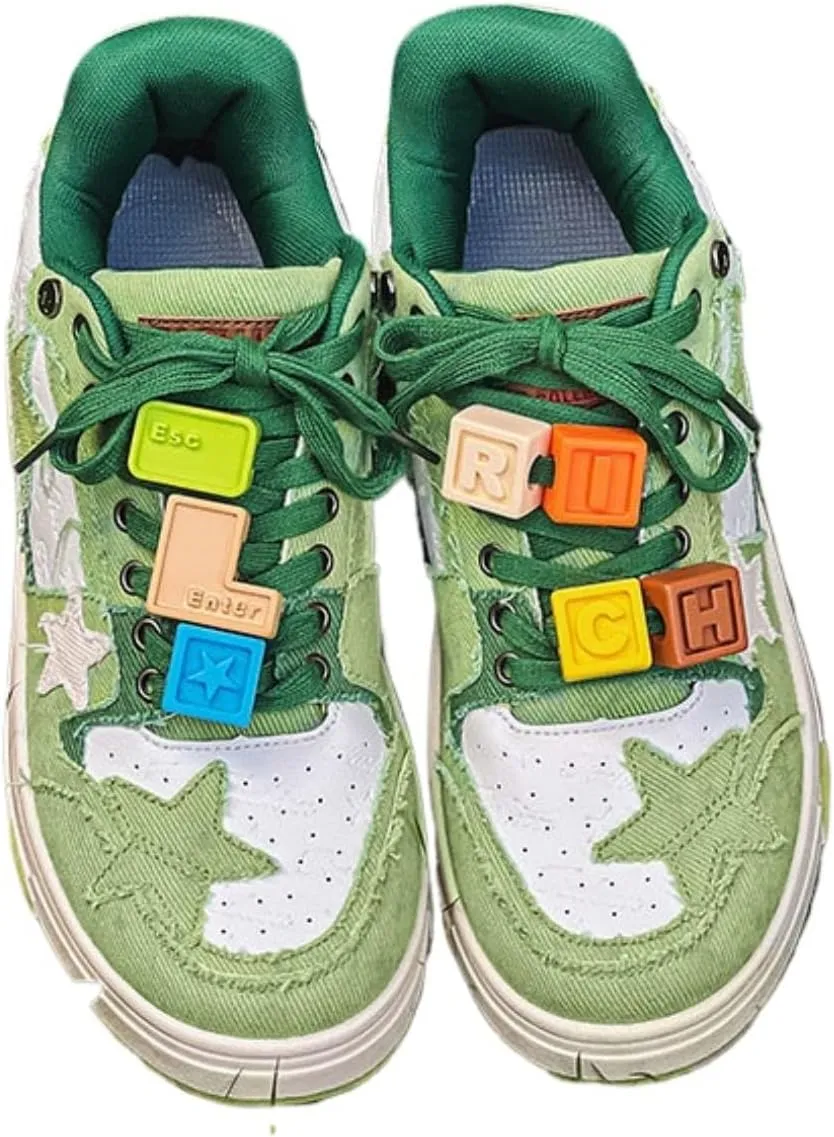 Premium Leather Y2K Retro Star Pattern Sneakers for Casual Wear with Comfortable Fit and Non-Slip Sole