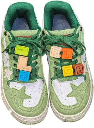 Premium Leather Y2K Retro Star Pattern Sneakers for Casual Wear with Comfortable Fit and Non-Slip Sole
