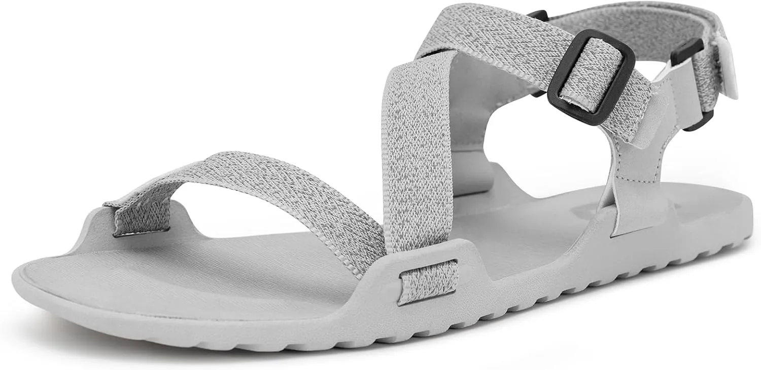 Pulltop Men's Wide Barefoot Sandals - Minimalist | Zero Drop | Ultralight Trail Running Hiking Sandals Adjustable