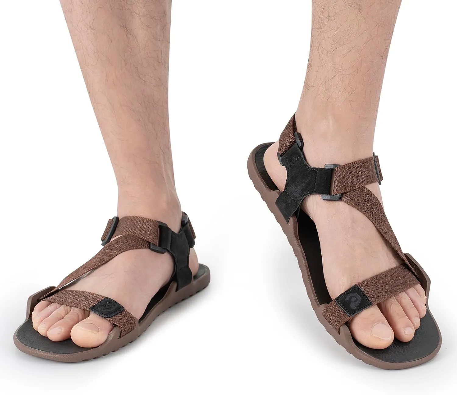 Pulltop Men's Wide Barefoot Sandals - Minimalist | Zero Drop | Ultralight Trail Running Hiking Sandals Adjustable